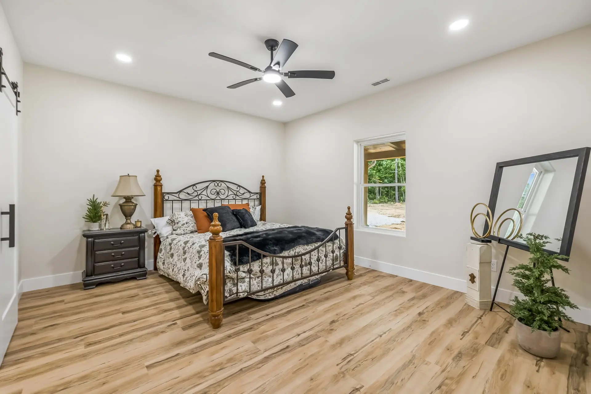 Bedroom at 1855 Linden Hwy, a barndominium in Hohenwald, Tennessee