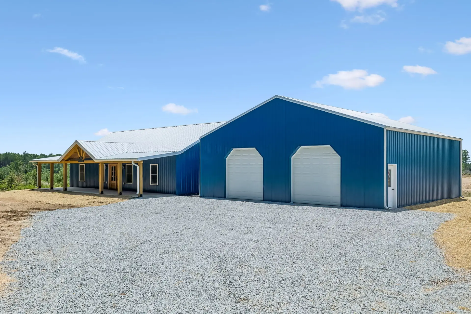 Driveway at 1855 Linden Hwy, a barndominium in Hohenwald, Tennessee