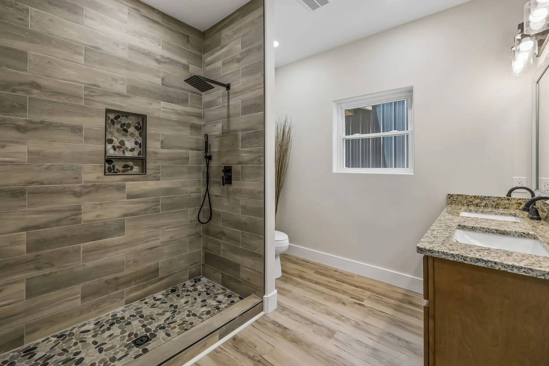 Master bathroom at 1855 Linden Hwy, a barndominium in Hohenwald, Tennessee