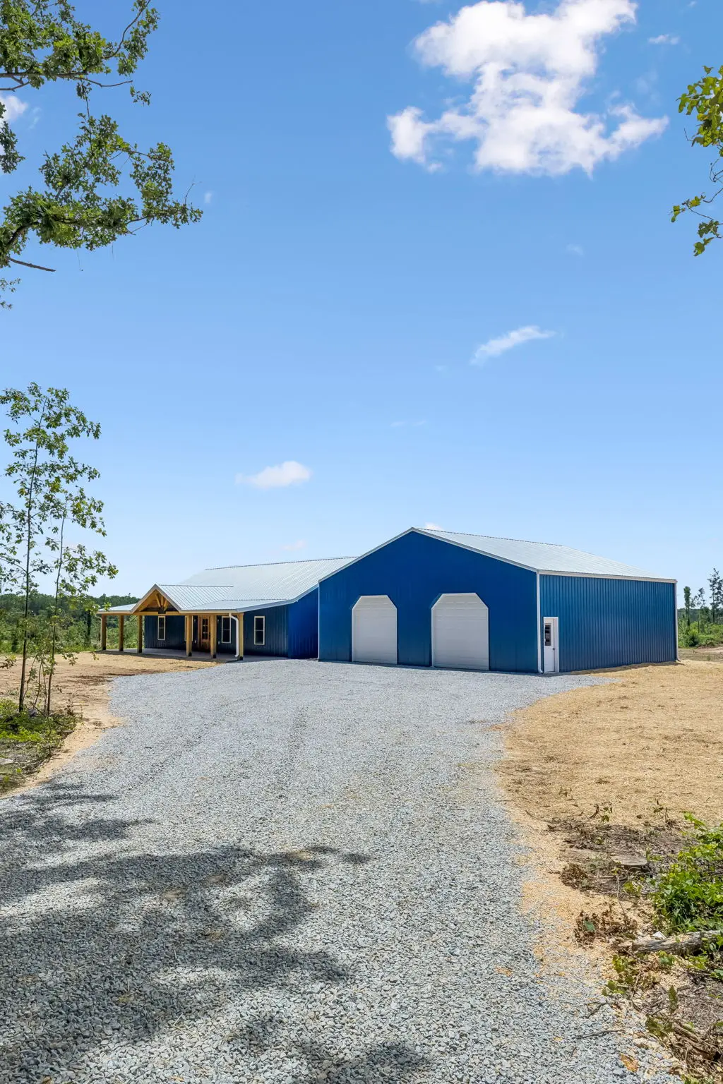 Side profile at 1855 Linden Hwy, a barndominium in Hohenwald, Tennessee