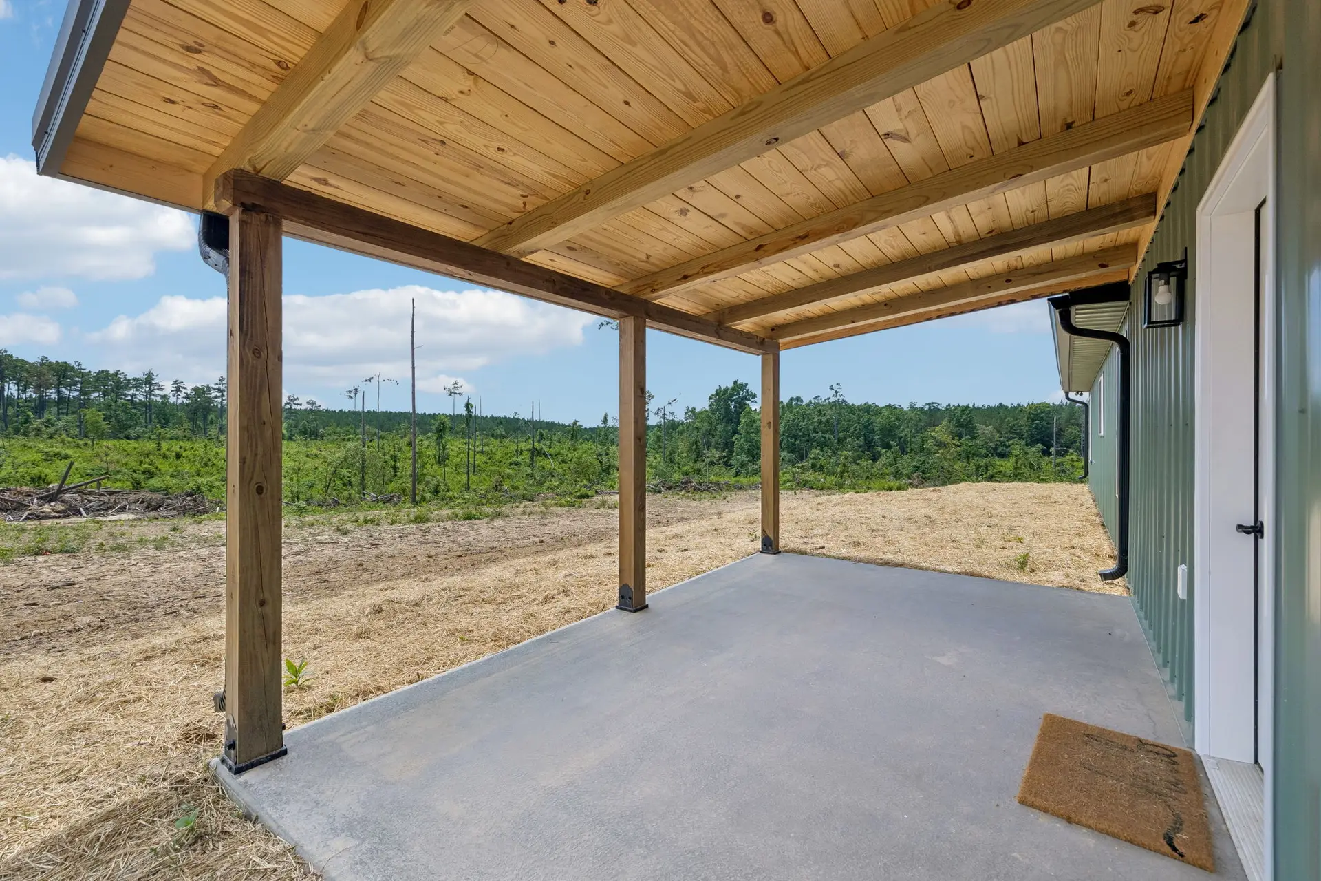 Back porch at 1919 Linden Hwy, a barndominium in Hohenwald, Tennessee