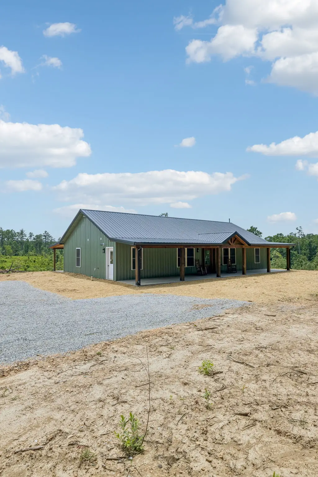 Front exterior vertical at 1919 Linden Hwy, a barndominium in Hohenwald, Tennessee