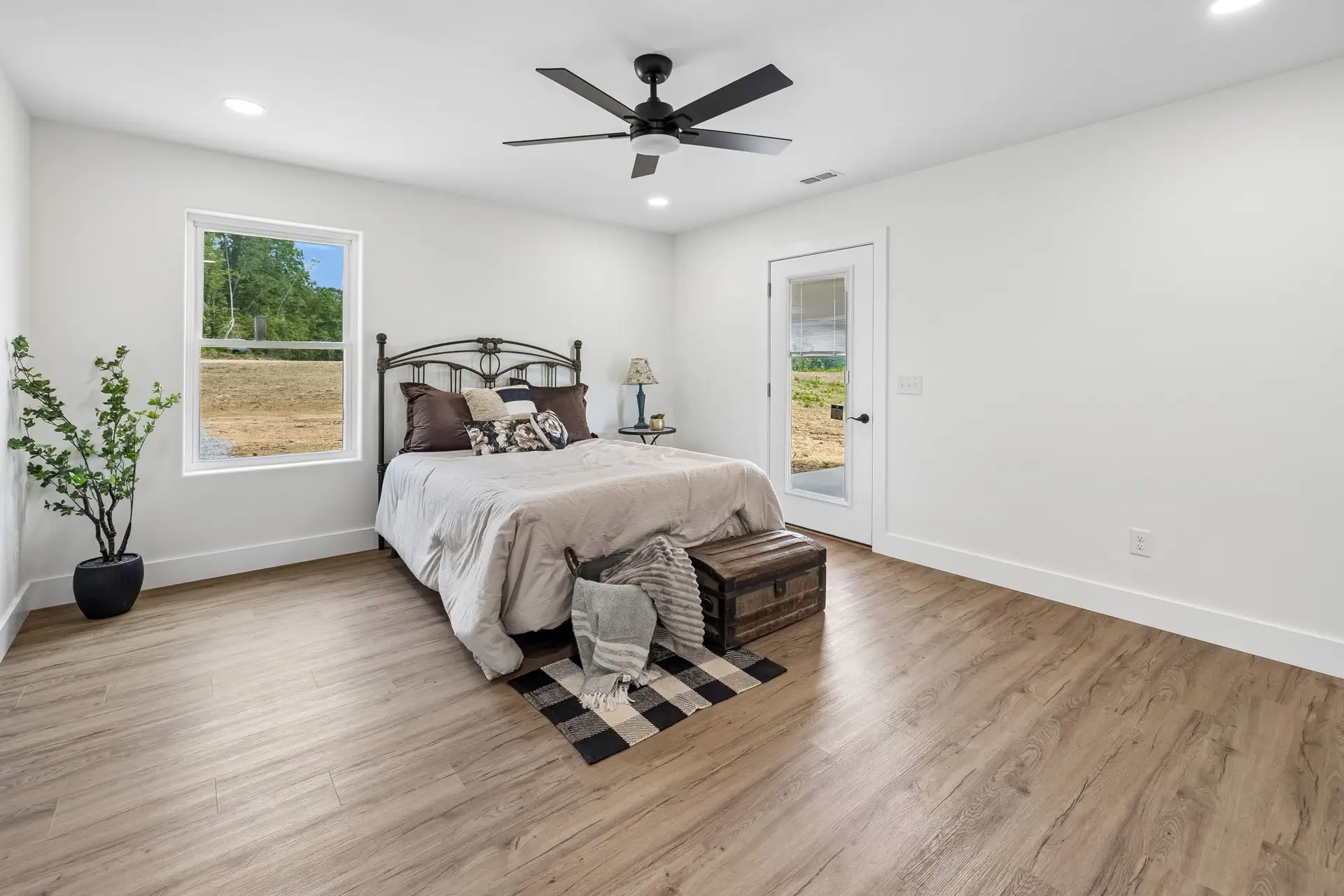 Master bedroom at 1919 Linden Hwy, a barndominium in Hohenwald, Tennessee