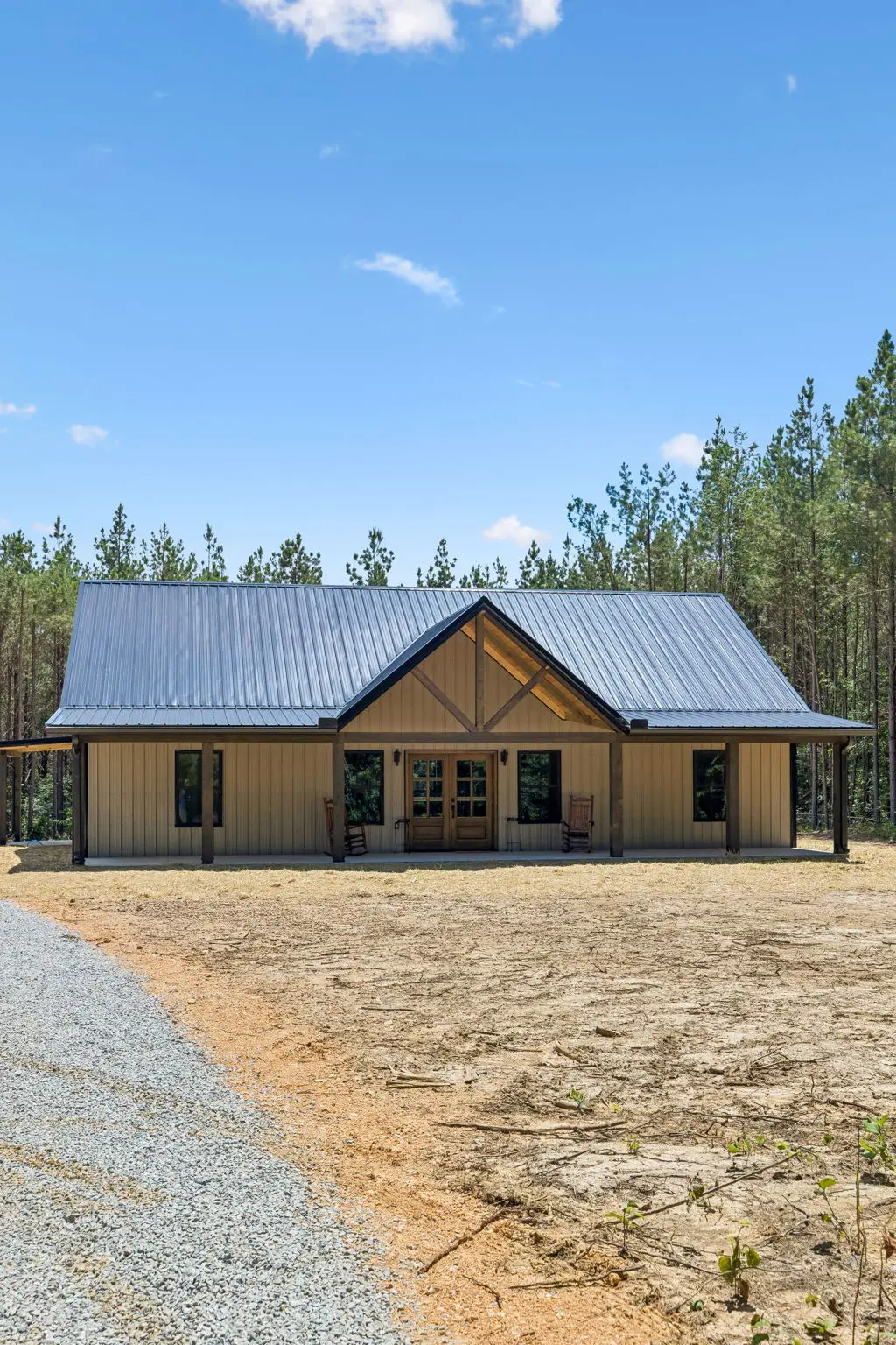 Exterior front vertical at 1975 Linden Hwy, a barndominium in Hohenwald, Tennessee