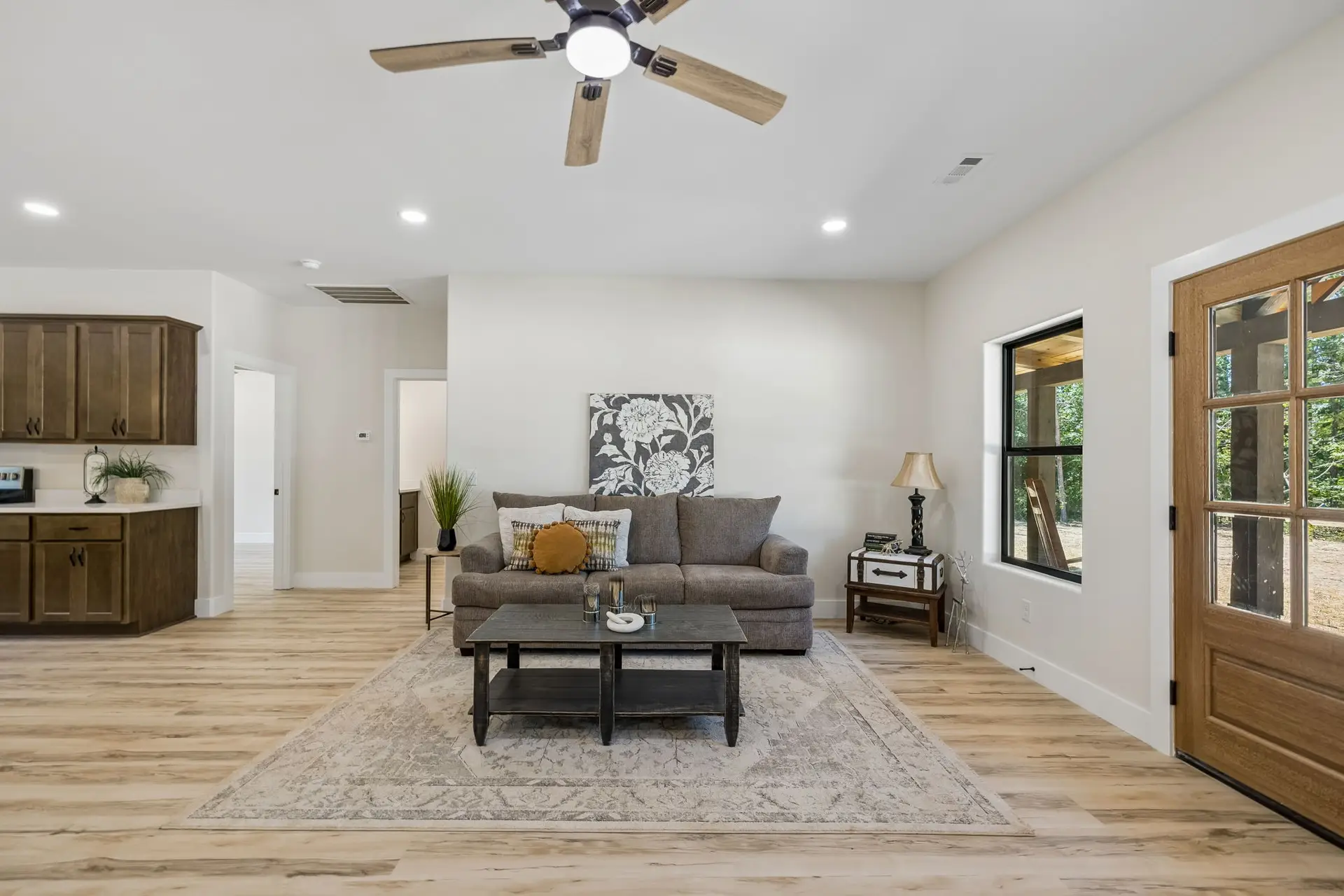 Living room at 1975 Linden Hwy, a barndominium in Hohenwald, Tennessee