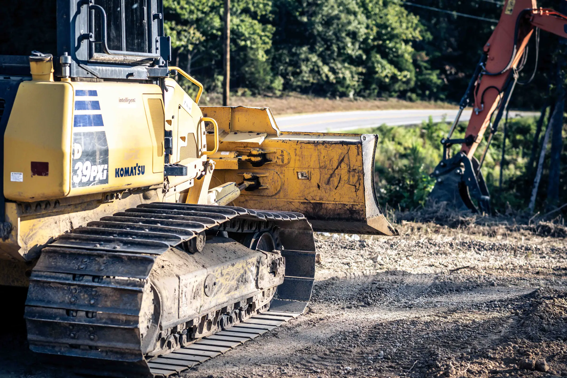 Bulldozer Developing Land for Barndominimums